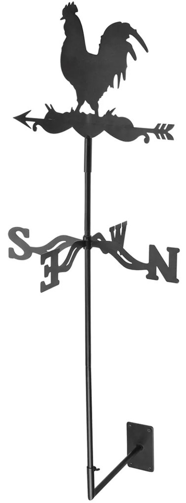 Zapichovací ukazovateľ vetra Rooster, 134x45 cm, kov, hnedá