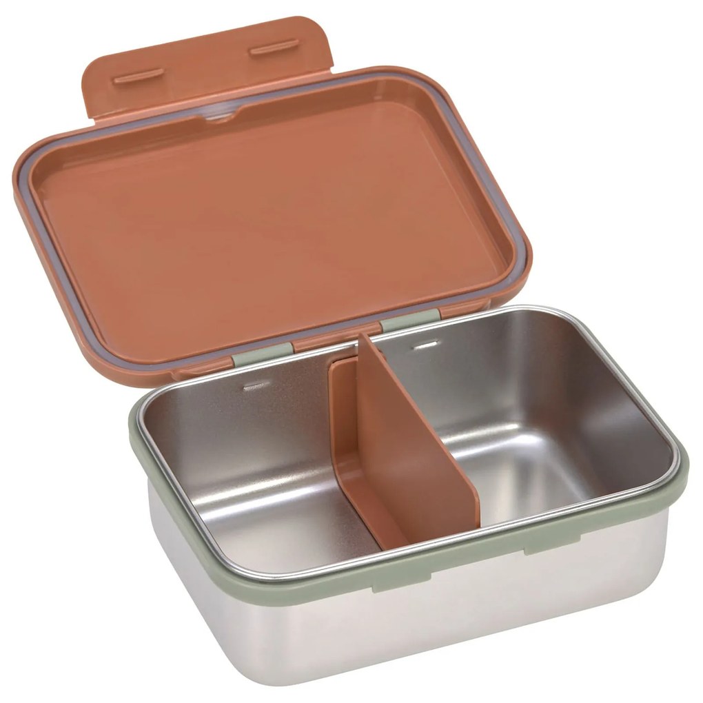 Antikorový desiatový box - Happy Prints caramel