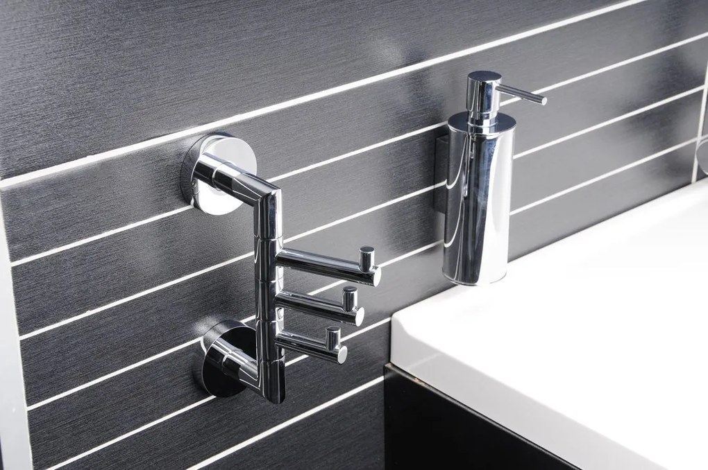 Sapho Sapho, X-ROUND E polička na uteráky s hrazdou 650mm, chróm, XR415