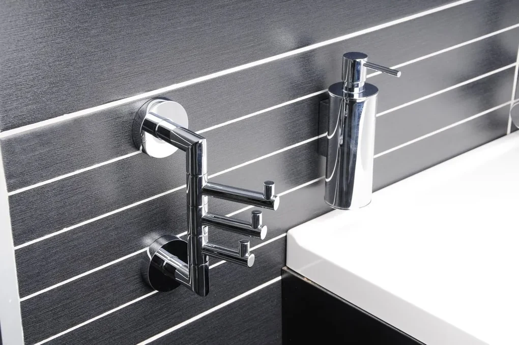 Sapho Sapho, X-ROUND E polička na uteráky s hrazdou 650mm, chróm, XR415