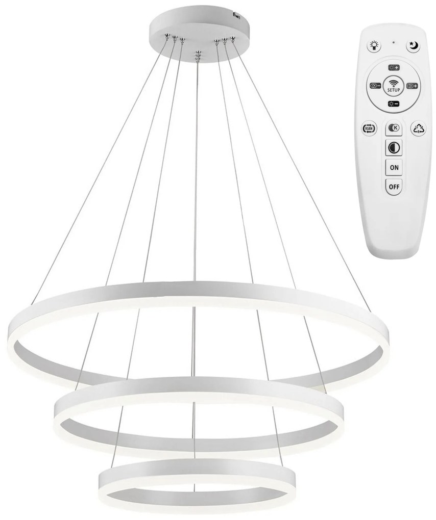 Toolight - LED stropné svietidlo Vegas 20+40+60 + diaľkové ovládanie, biela, OSW-07857