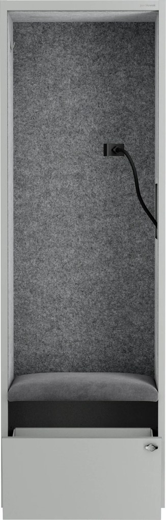 Akustická kabína SALLY MentalBox 600 mm – sivý korpus, sivé sedadlo