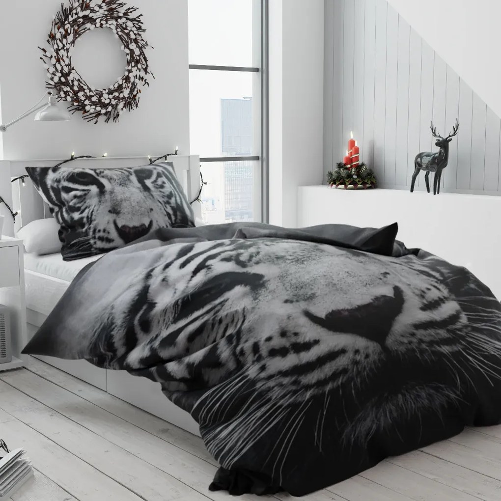 Obliečky 3D Tiger biely
