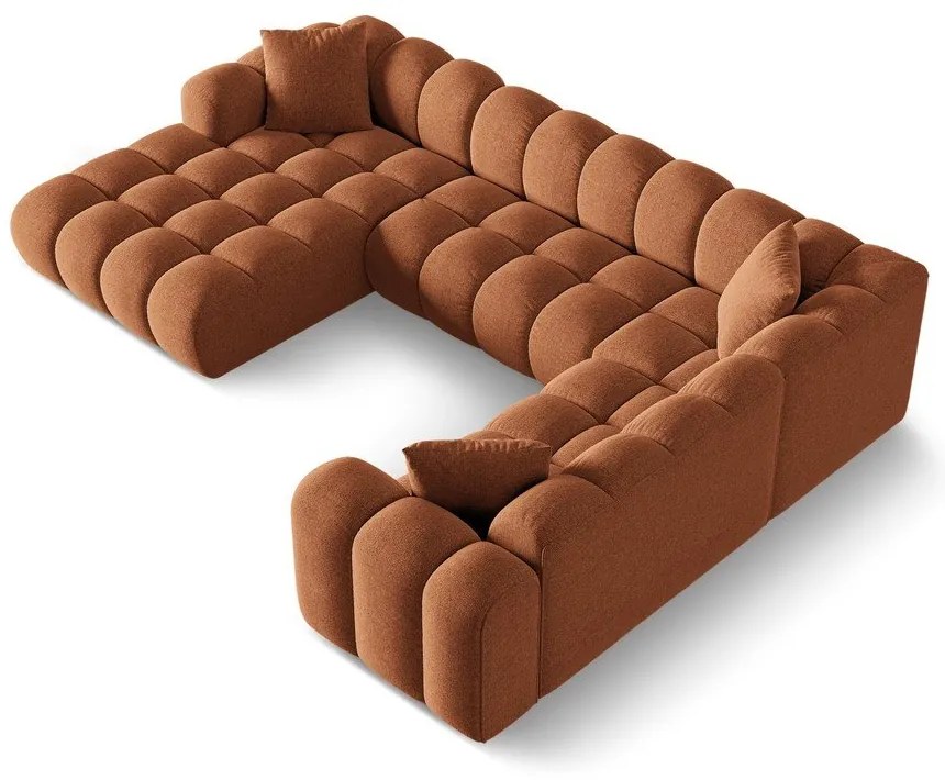 Terakotová ženilková rohová pohovka (pravý roh/do tvaru "U") Treno – Cosmopolitan Design
