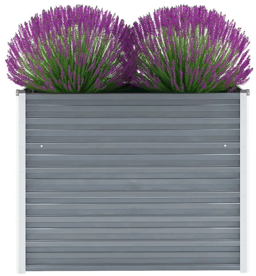 vidaXL Vyvýšený záhradný záhon, pozinkovaná oceľ 100x40x77 cm, sivý