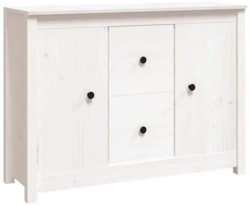 vidaXL Komoda biela 100x35x74 cm borovicový masív-