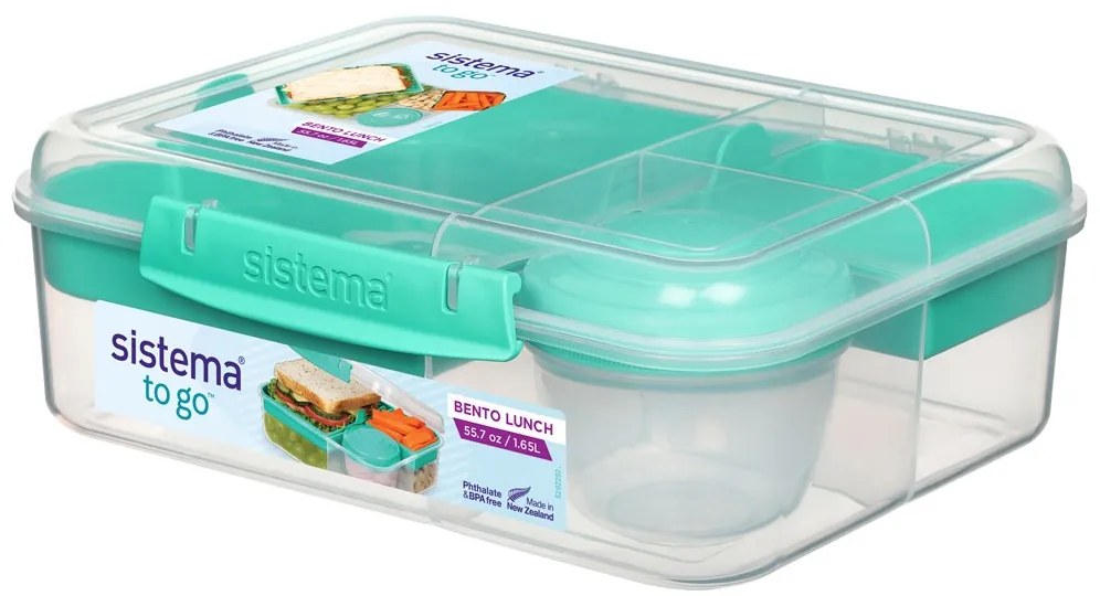Box na desiatu/obed, 6 priehradiek SISTEMA 1,65 l - mix farieb Farba škatuliek SISTEMA: Zelená