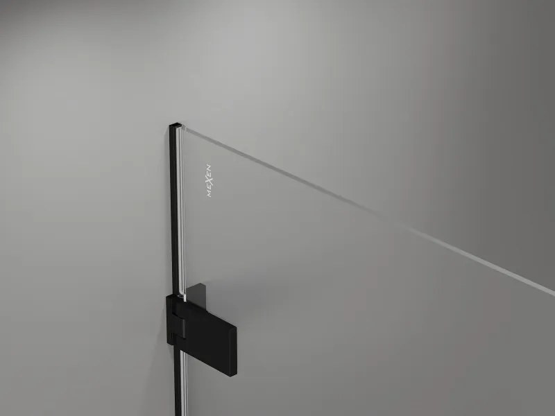 Mexen Lunar-F Duo, skladací sprchový kút 95 x 95 cm, 6mm číre sklo, čierny profil, 836-095L-095P-70-00