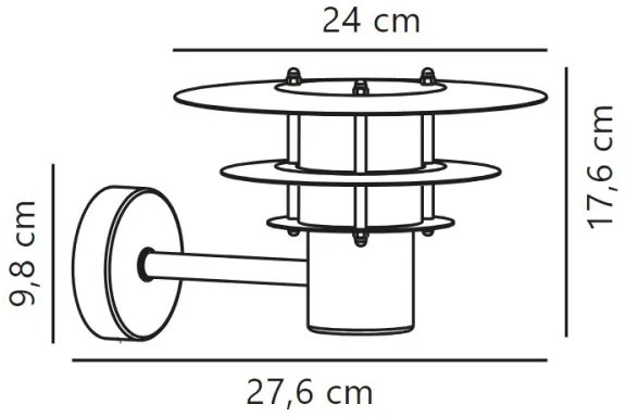 Nordlux - Vonkajšie nástenné svietidlo BASTIA 1xE14/12W/230V IP54 matný chróm
