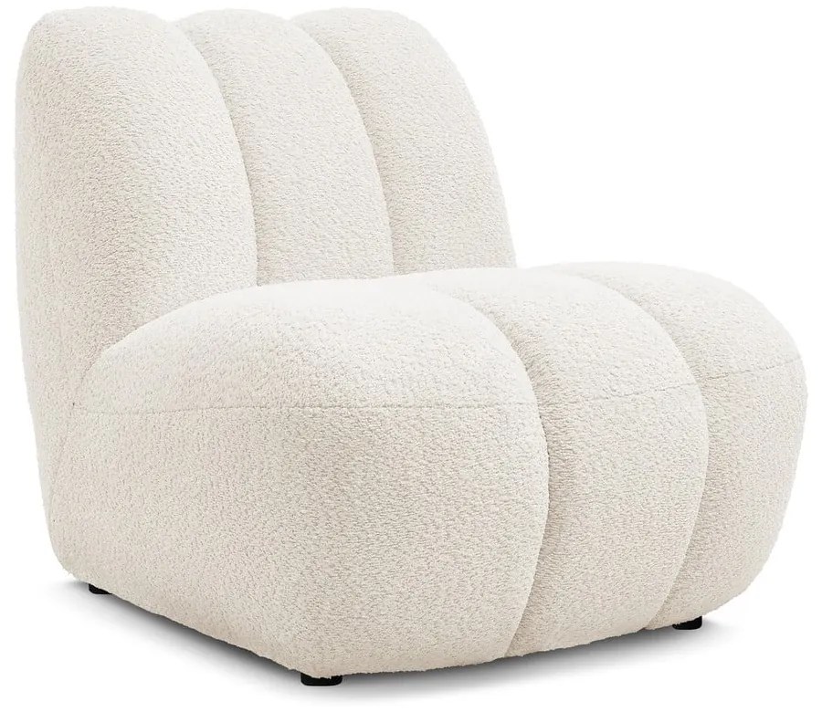 Biele kreslo z textílie buklé Janissaire – Bobochic Paris