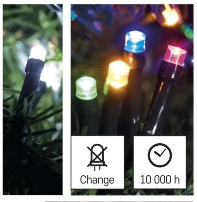 LED vánoční řetěz 2v1 Multi s programy 10 m studená bílá/barevná