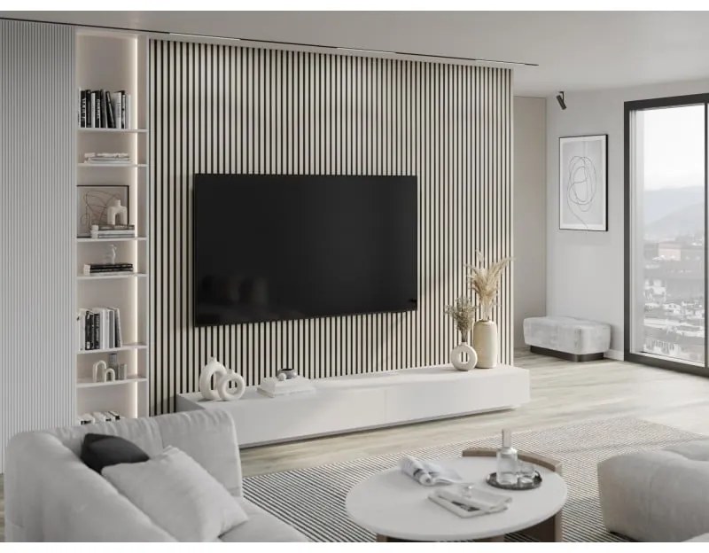 Mexen Lam-B, stenové lamely 275 × 31,5 cm, HDF doska 4 mm, ľan sivý, S100-275317-2812-068