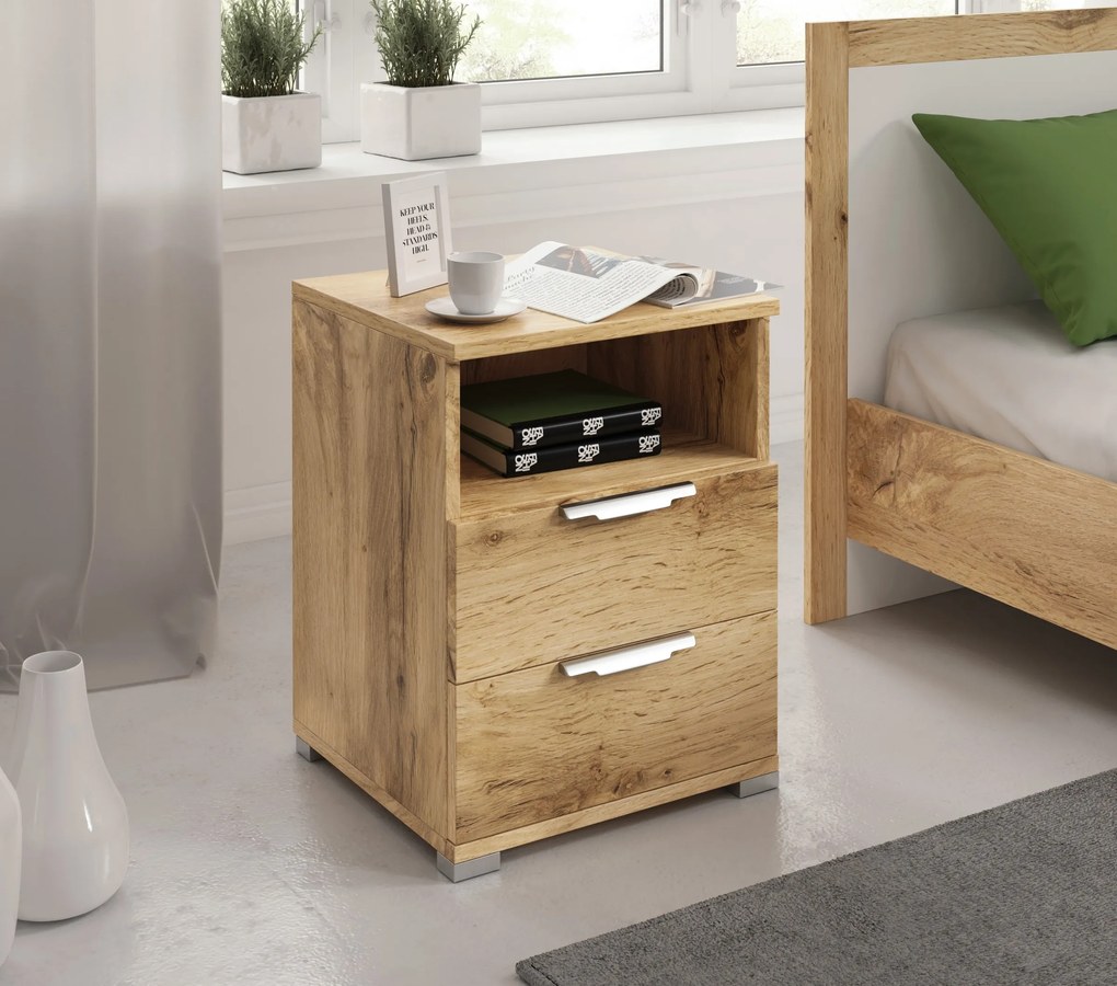 Noční stolek Naka 46 cm dub Wotan