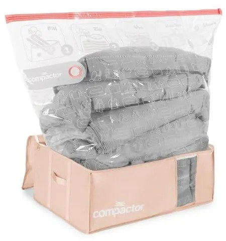 Vákuové plastové úložné boxy na oblečenie v súprave 3 ks 65x45x27 cm Pink Edition – Compactor