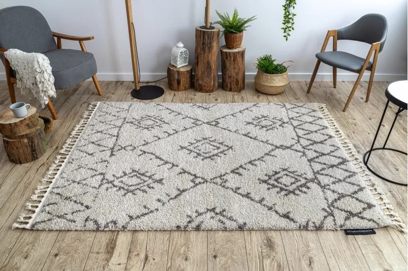Dywany Łuszczów, Kusový koberec Berber Fez G0535 cream and brown, 120x170, béžová, obývacia izba