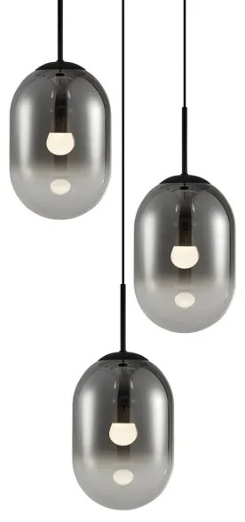 Luster na lanku ALIAS 3xE14/40W/230V čierna/šedá