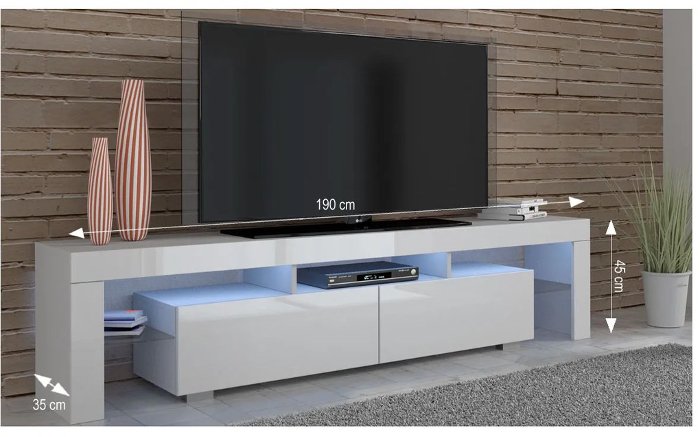 TV stolík/skrinka Nikka 190 BB (LED). Vlastná spoľahlivá doprava až k Vám domov. 1057593