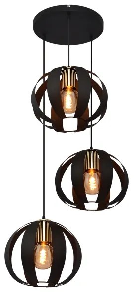 Luster na lanku NEWTON 3xE27/15W/230V čierna