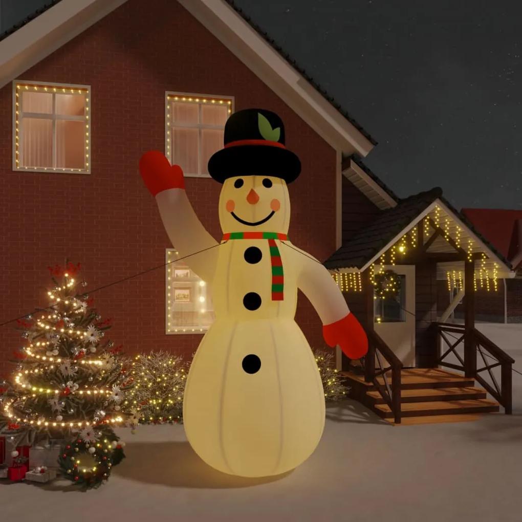 Nafukovací vianočný snehuliak s LED 455 cm 345279