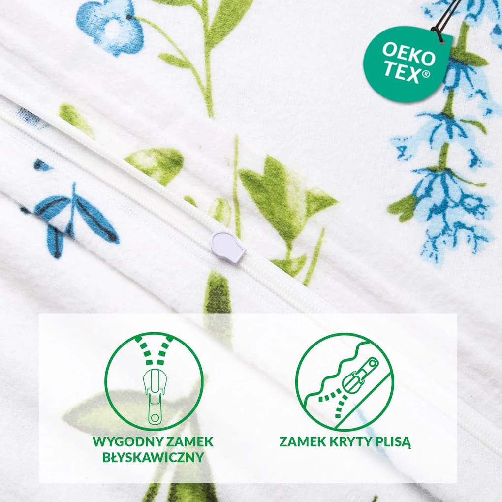 FLANELOVÉ OBLIEČKY FLANELOVE 140X200 CM, 1KS 70X80 CM KVETY