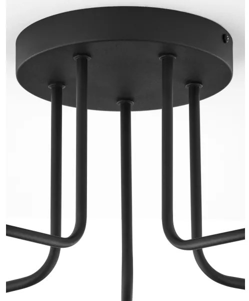 Jupiter 2038 - Luster na tyči BURANO 5xG9/10W/230V čierna/zlatá/béžová