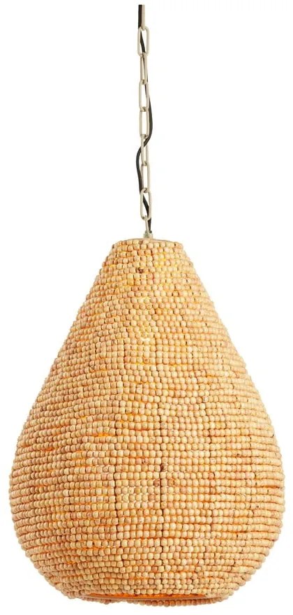 Závesné svietidlo v prírodnej farbe s dreveným tienidlom ø 40 cm Kabinda – Light &amp; Living