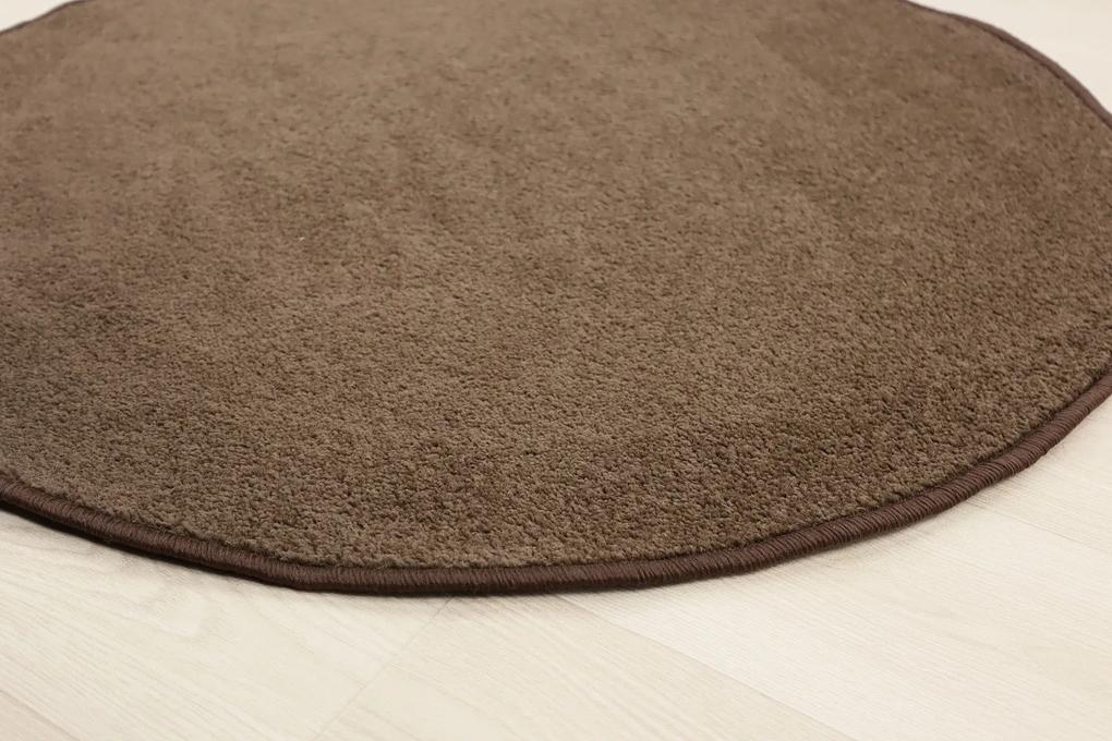 Vopi koberce Kusový koberec Eton hnedý 97 kruh - 120x120 (priemer) kruh cm