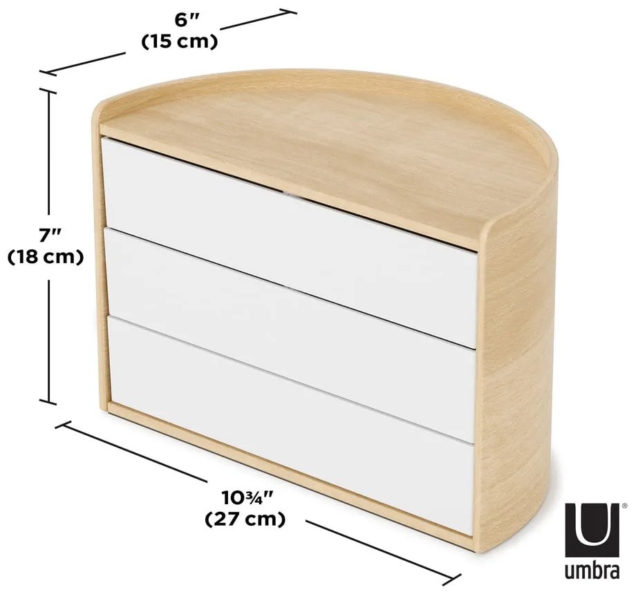 Kúpeľňový organizér otočný v prírodnej farbe Moona – Umbra