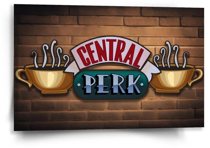 Sablio Obraz Seriál Priatelia CENTRAL PERK Tehly - 60x40 cm