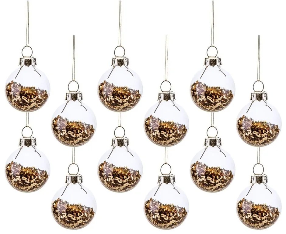 Sklenené vianočné gule v súprave 12 ks ø 3 cm Gold Mini – Sass &amp; Belle