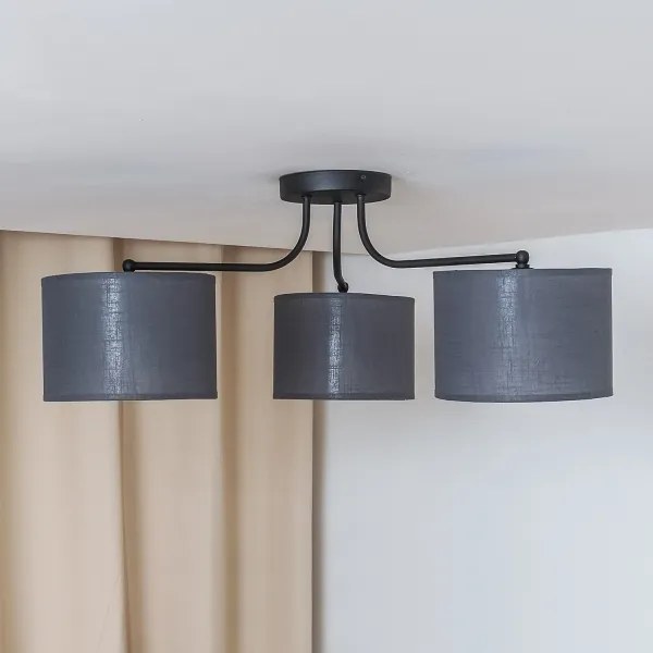 Prisadený luster ALBA 3xE27/15W/230V sivý