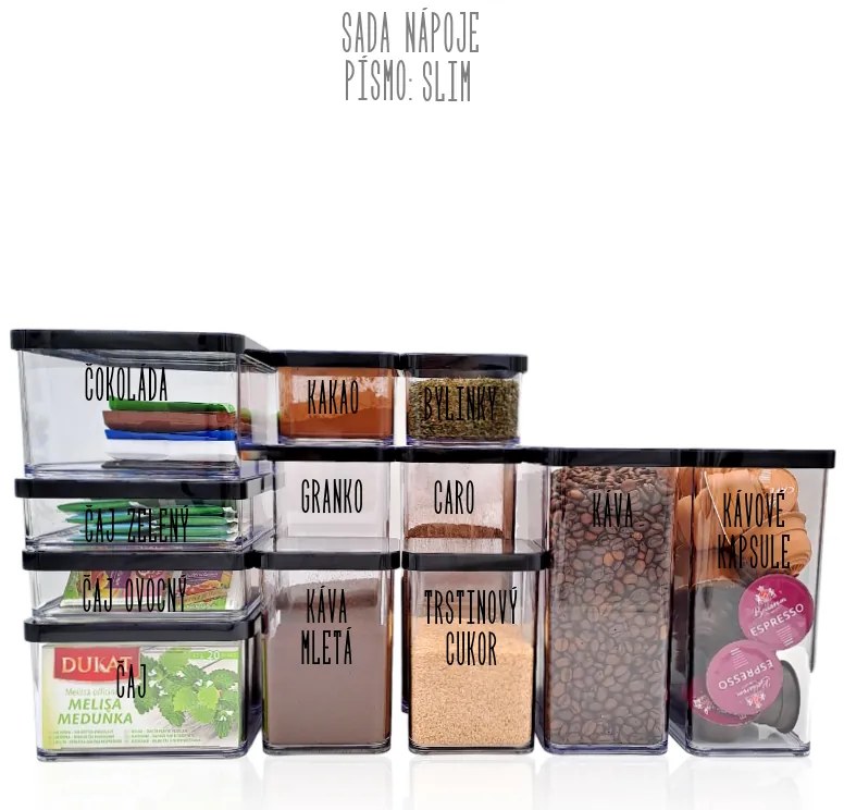 NÁPOJE - Súprava dóz na potraviny ROTHO LOFT 12 ks - čierna