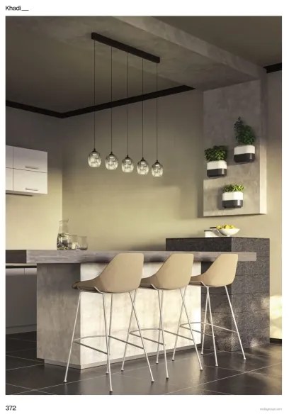 Redo 01-3490 -LED Stmievateľný luster na lanku KHADI 5xLED/5,2W/230V čierna/dymová