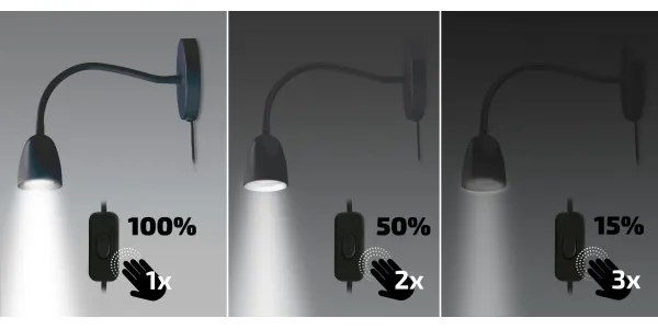 Brilagi - LED Stmievateľná nástenná lampička LED/4W/230V čierna