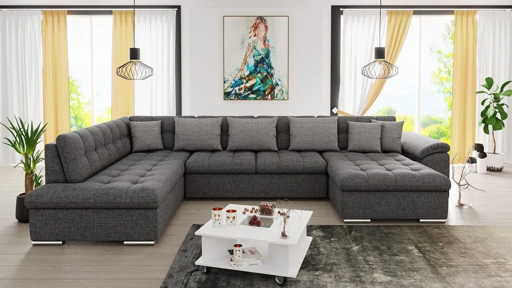 Rohová sedačka s funkciou spania Tony Sale, Dostupné poťahy: ekokoža Soft 017 + Lux 06 + Lux 05, Strana: Ľavá