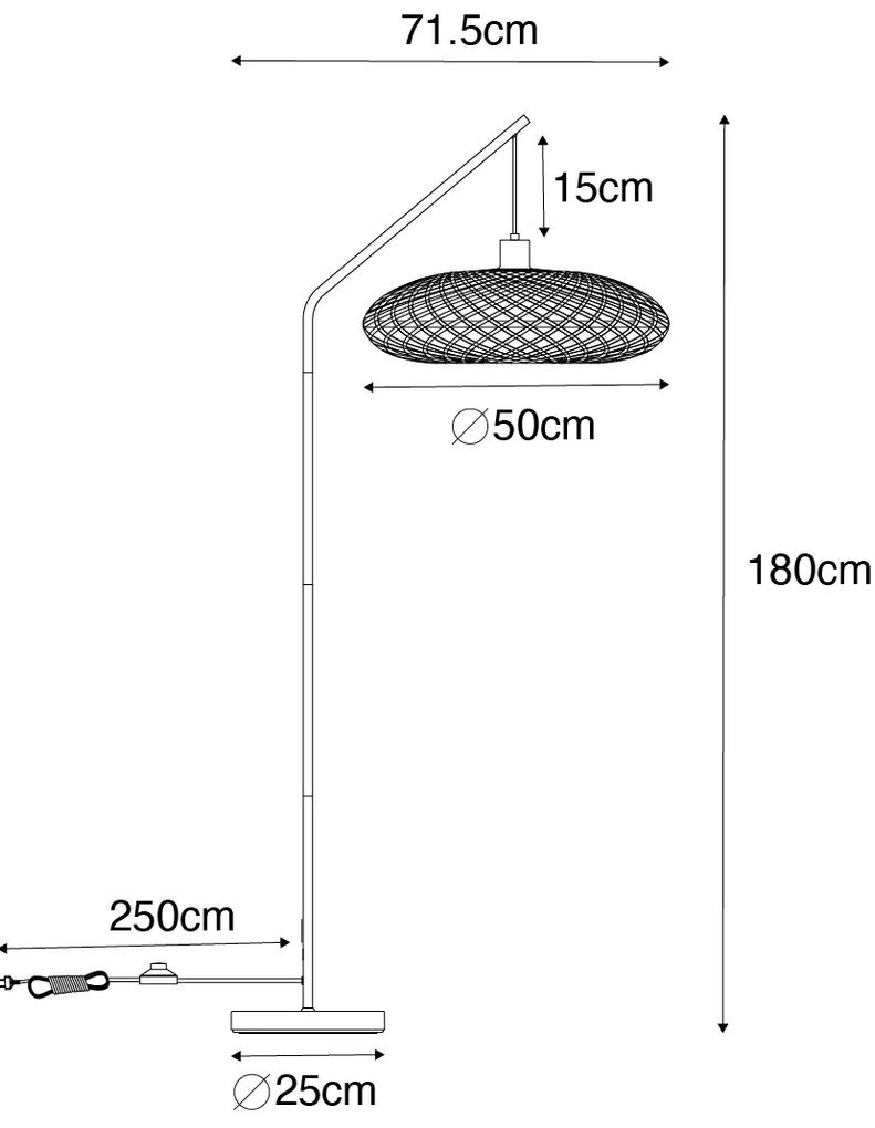 Orientálna stojaca lampa bambus - Ostrava