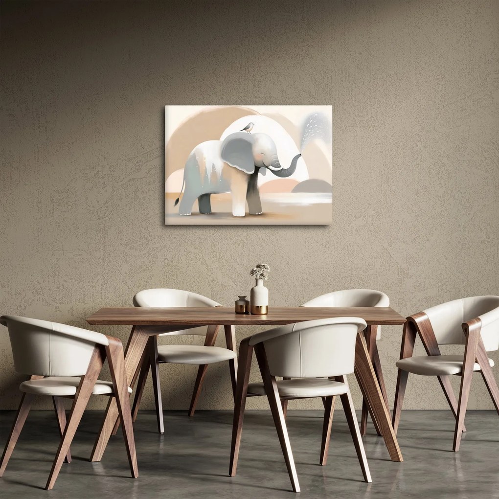 Obraz - Slon v pastelových farbách (70x50 cm)
