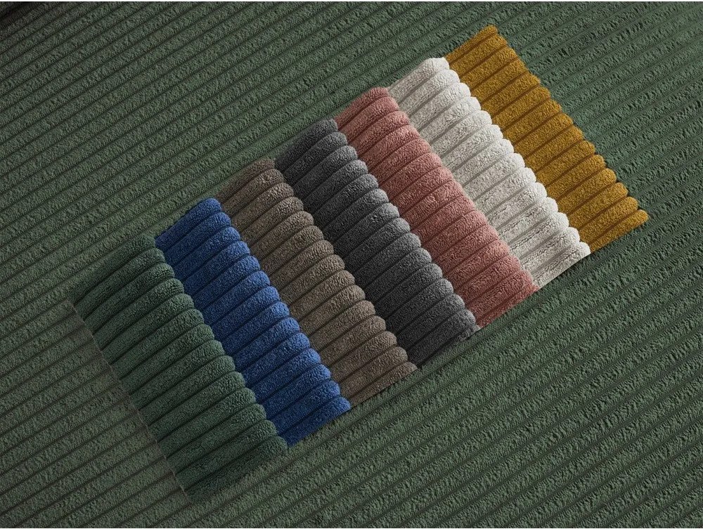 Zelená menčestrová pohovka 250 cm Tina – Bobochic Paris