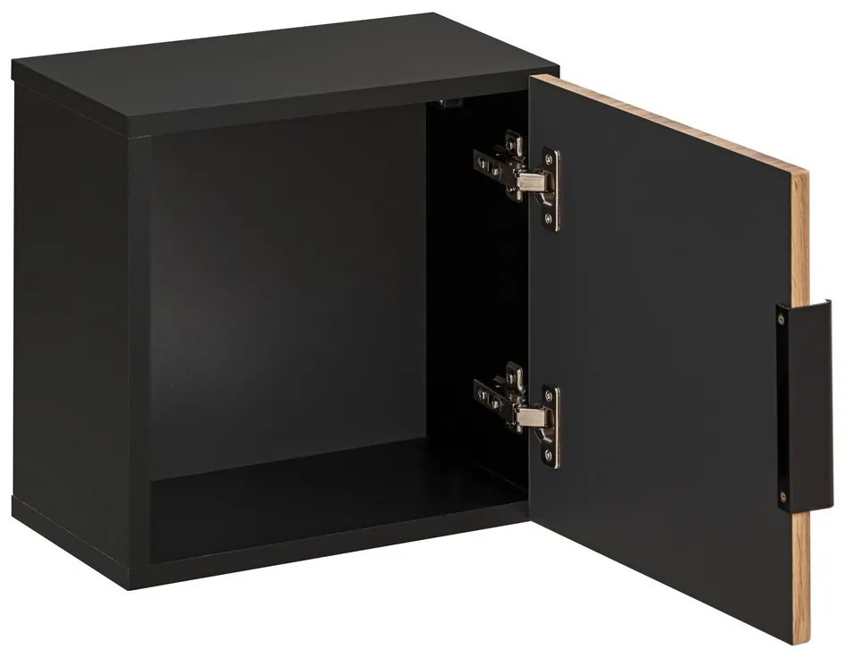 Kúpeľňová zostava Casad 100 cm s umývadlom, skrinkami a zrkadlom čierna/dub wotan