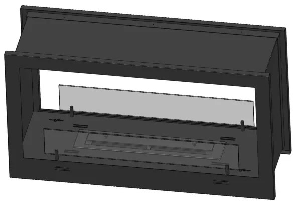 InFire - Vstavaný BIO krb 90x50 cm 3kW obojstranný