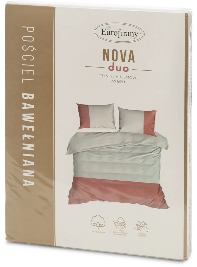BAVLNENÉ OBLIEČKY NOVAD 200X220 CM, 2KS 70X80 CM DVOJFAREBNÉ