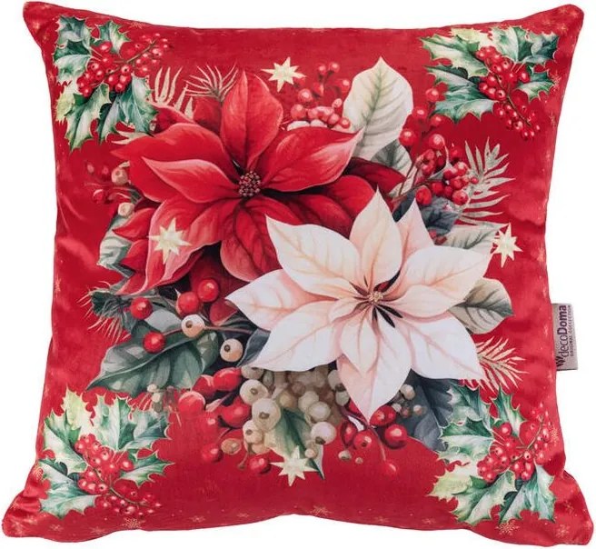 Sada 3 ks obliečok na vankúšiky RED POINSETTIA 45 x 45 cm