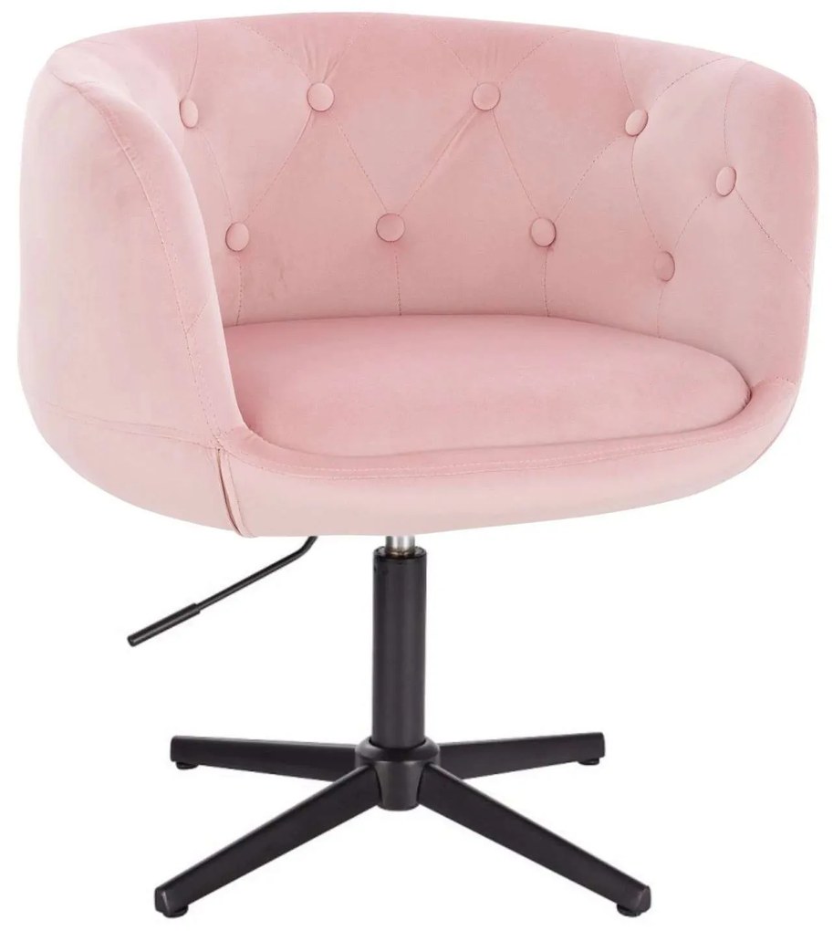 LuxuryForm DESIGN Kreslo MONTANA VELUR na čiernom kríži - ružové