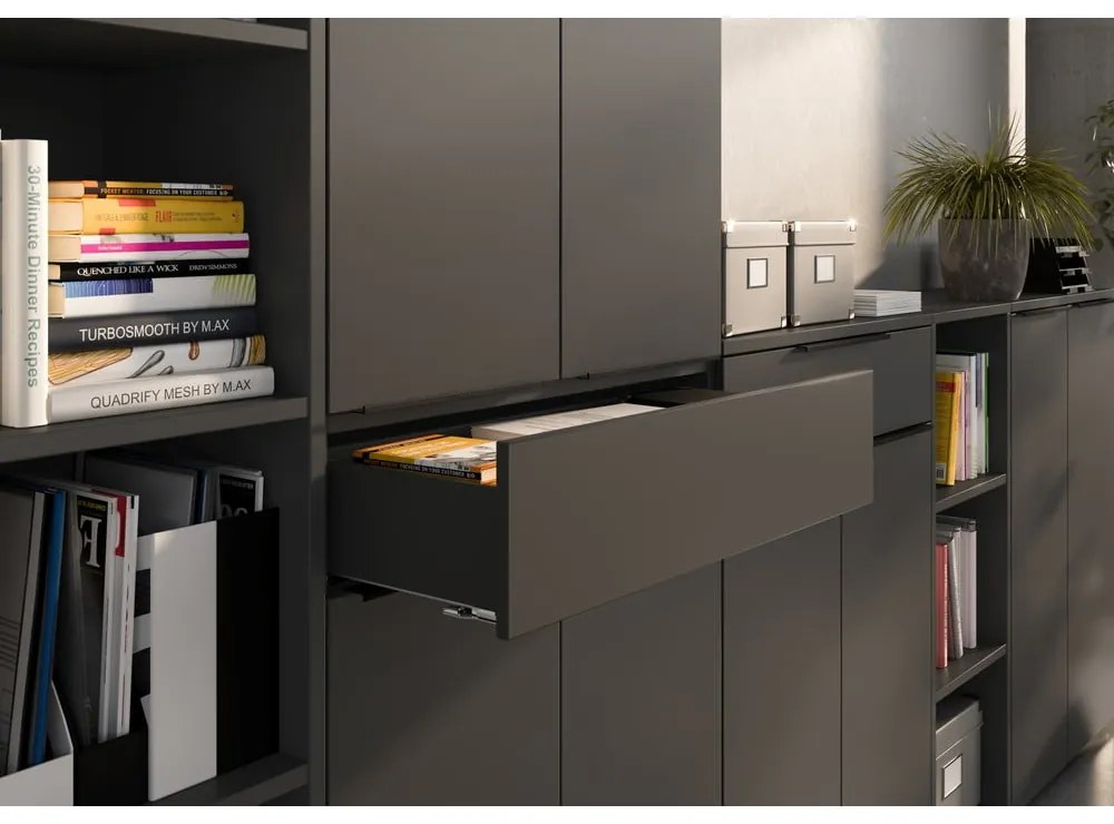 Antracitová šatníková skriňa 81x197 cm Mailand – Germania