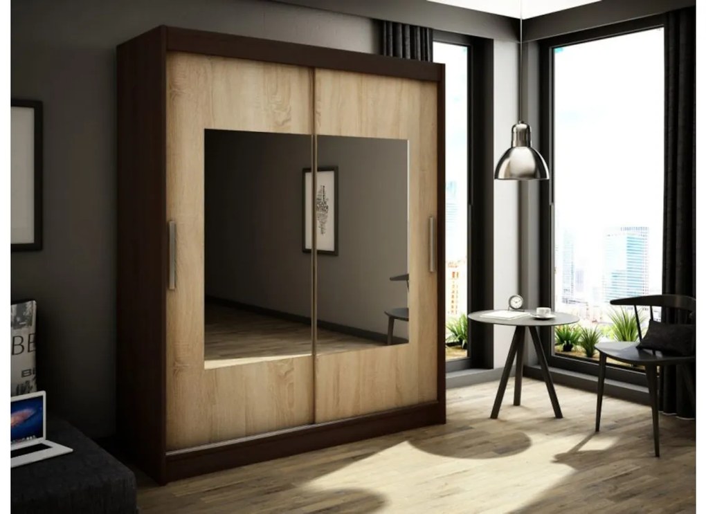Posuvná skriňa TORINO 180, 180x200x62, čierna