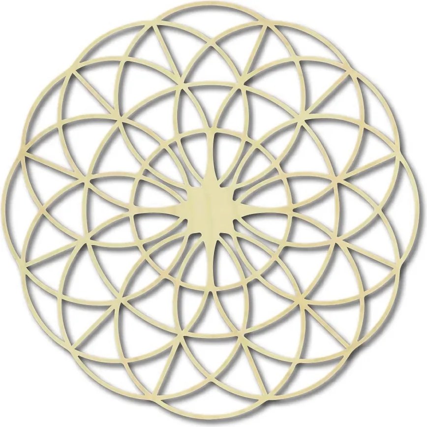 Čarovná drevená mandala na stenu - Kruhy I priemer FI 50, 60, 70, 80, 90, cm: Preglejka - Biela farba Rozmer 50 cm 3963-49697 PR0339