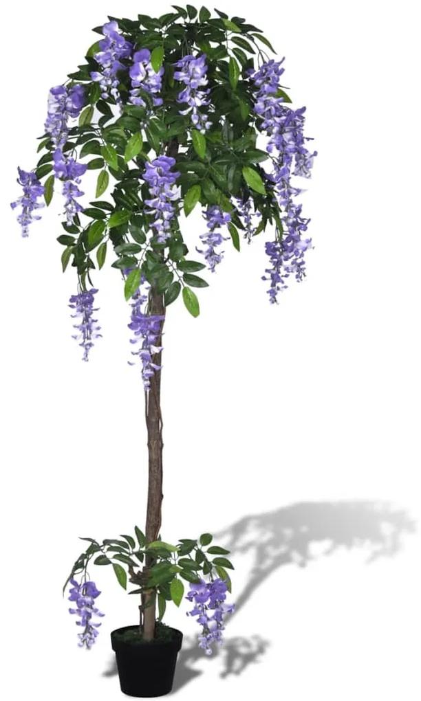 vidaXL Umelá rastlina v kvetináči, vistéria 160 cm