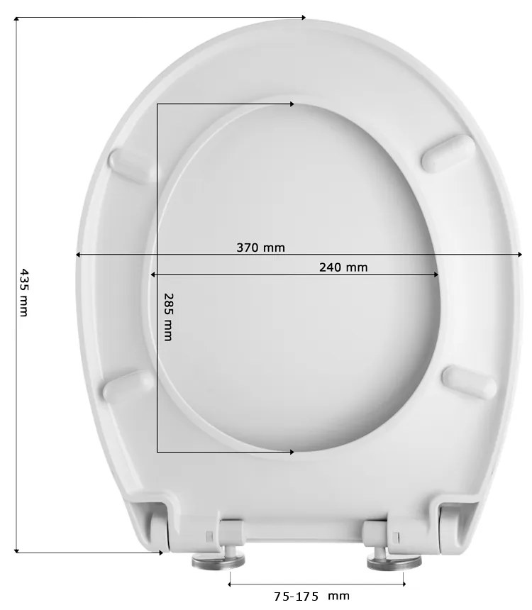 Erga Creta D2, toaletné WC sedátko 435x370mm z polypropylénu s pomalým zatváraním, biela, ERG-GAM-D2