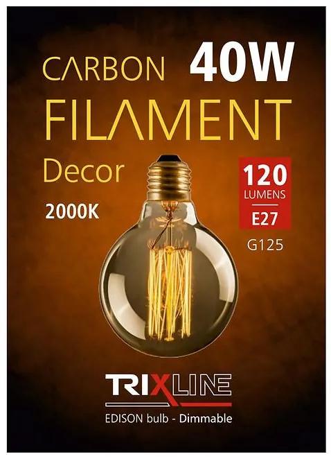 Žiarovka Carbon filament E27 G125