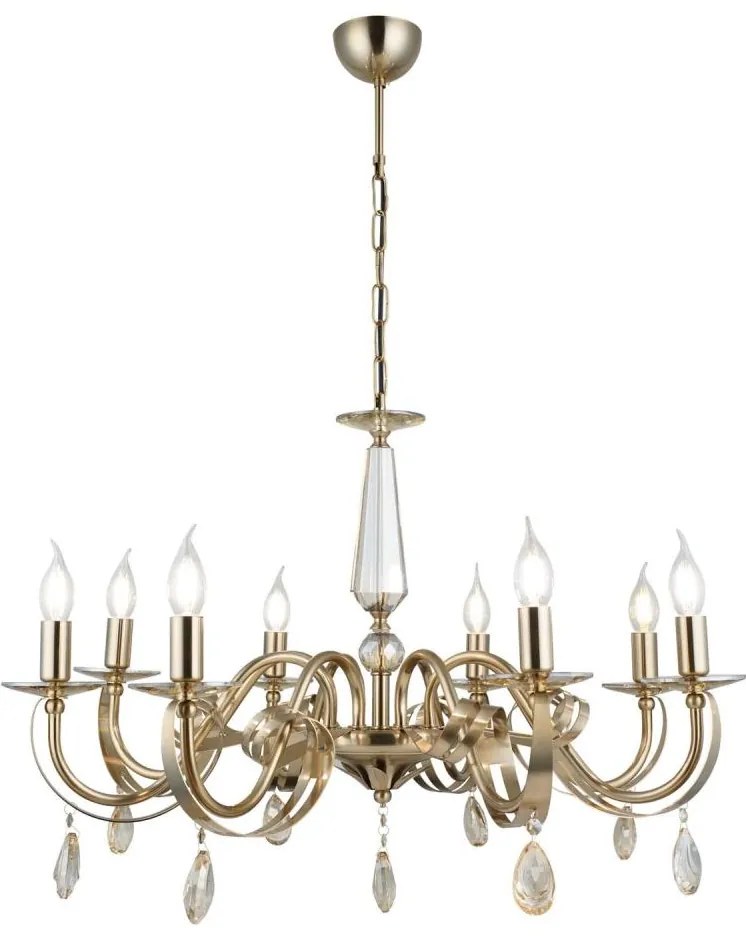 Luster na reťazi CASTRO 8xE14/40W/230V zlatý